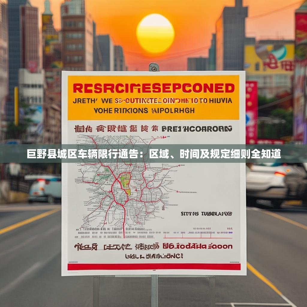 巨野县城区车辆限行通告：区域、时间及规定细则全知道