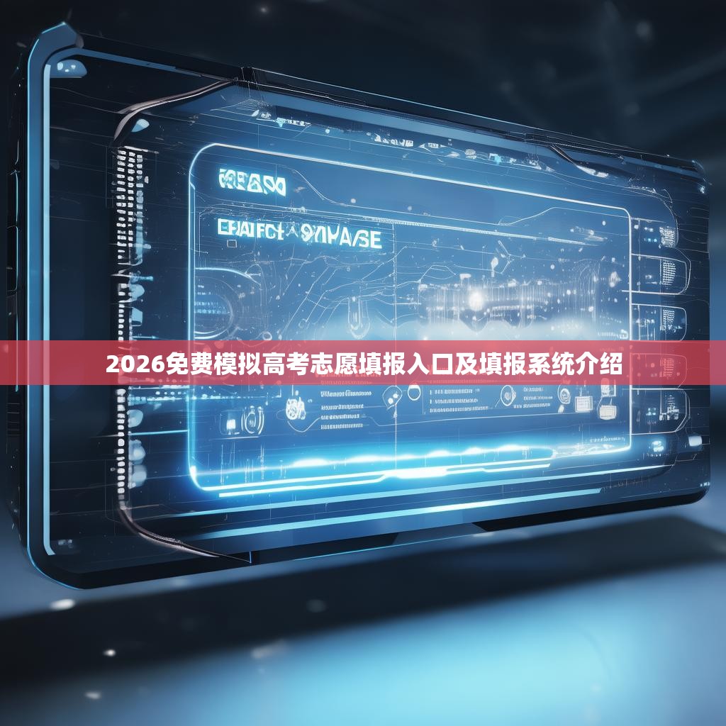 2026免费模拟高考志愿填报入口及填报系统介绍
