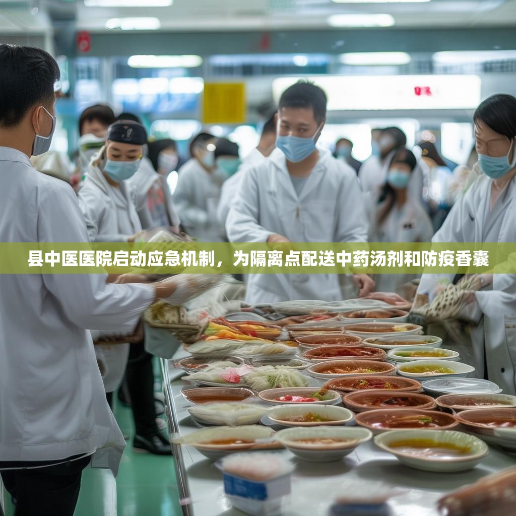 县中医医院启动应急机制，为隔离点配送中药汤剂和防疫香囊