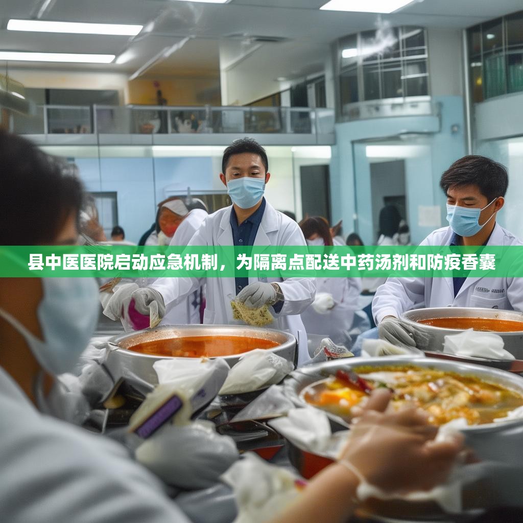 县中医医院启动应急机制，为隔离点配送中药汤剂和防疫香囊