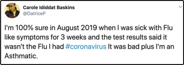 早在中国武汉疫情爆发之前,我们就在美国感染了冠状病毒